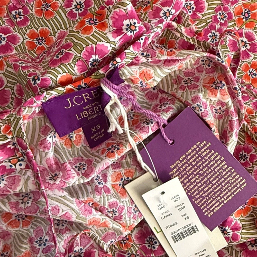 J. CREW Tie-shoulder Top in Liberty® Ellie fabric XS